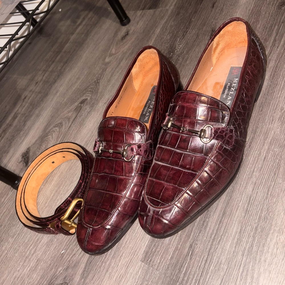 Mezlan alligator shoes and matching belt
